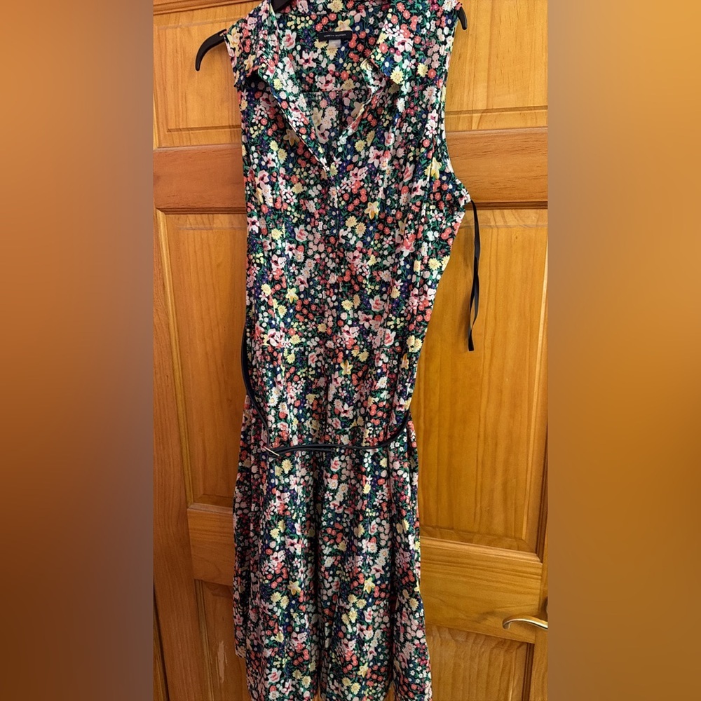 Tommy Hilfiger Floral Sleeveless Black Dress with Multicolor Blooms